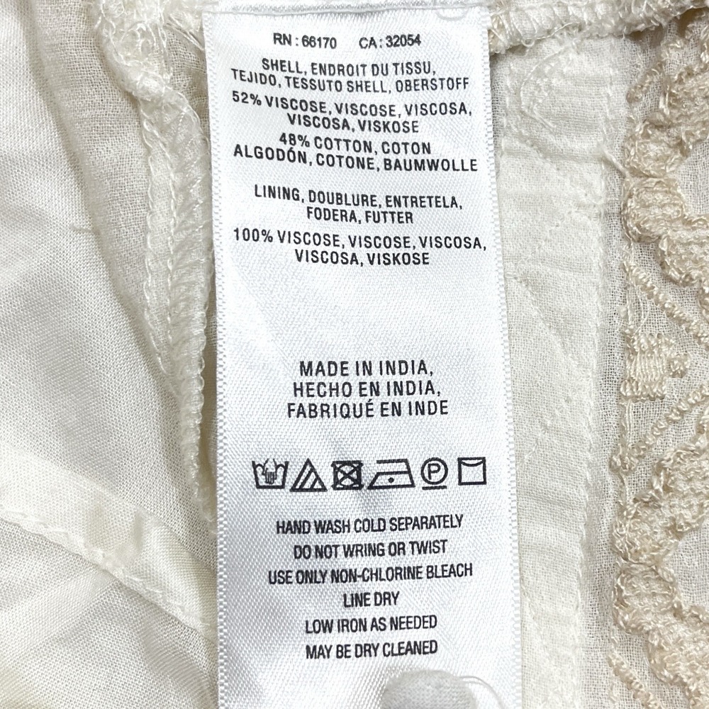Anthropologie Akemi & Kin Tunic Lace Dress Size M PETITE Ivory Embroidered - Picture 7 of 8